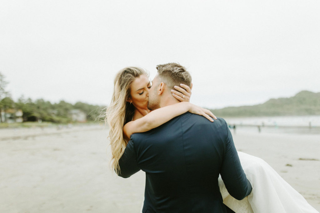 Kissing on the beach