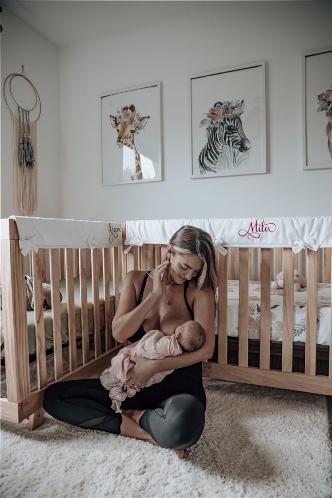 Natasha feeding her kid