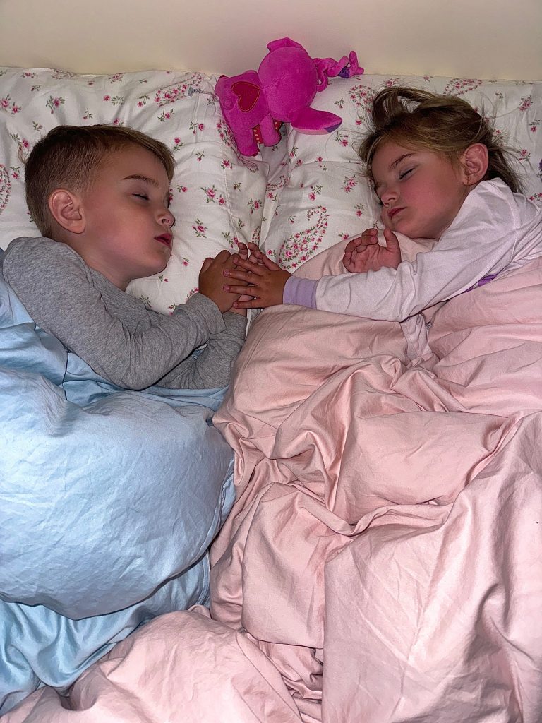 The twins are sleeping