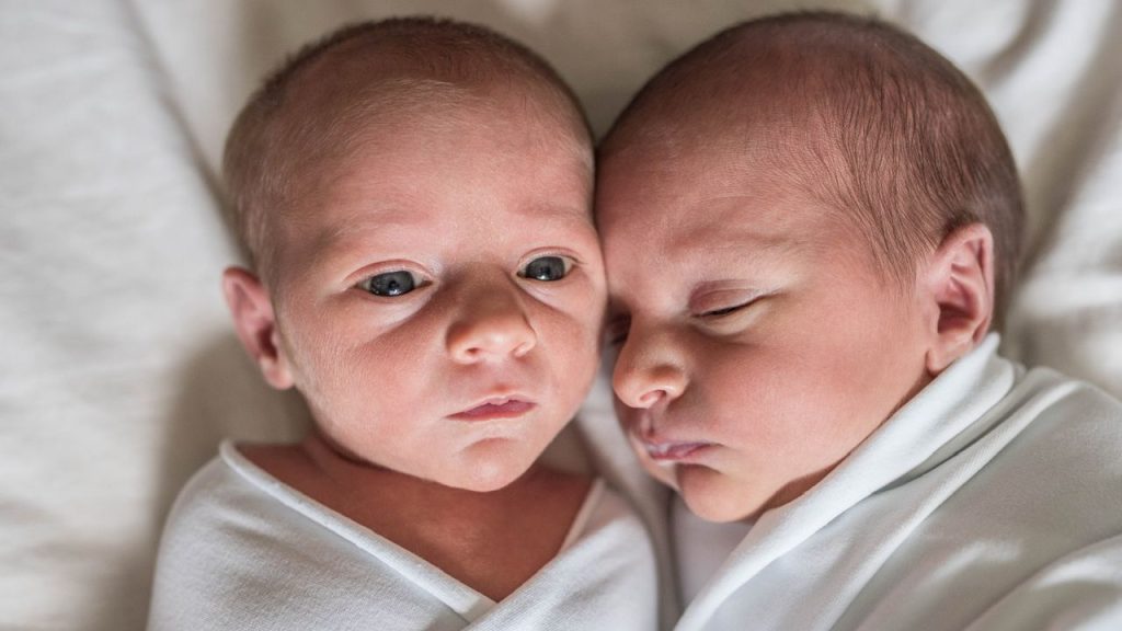 The twins laying in bed