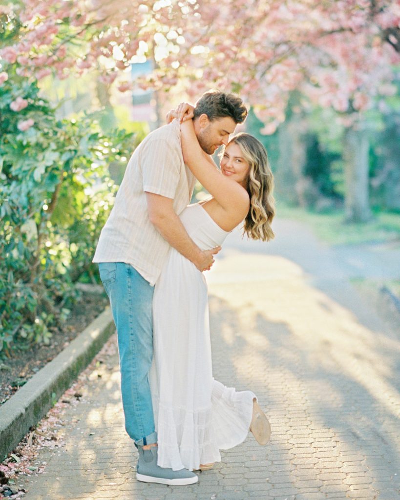 Under the cherry blossom