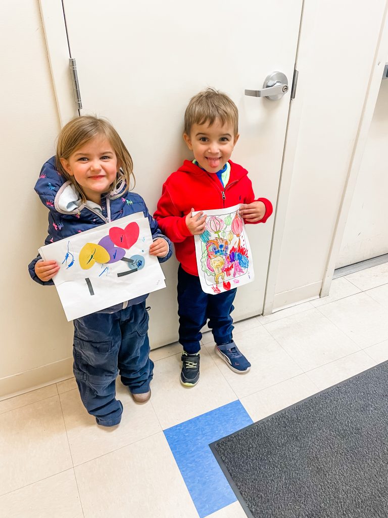 the twin with their paintings